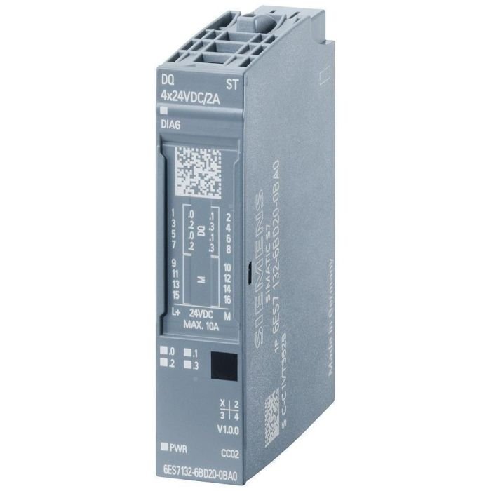 [Imagem MÓDULO SAÍDA DIGITAL 4SAÍDAS 24VCC 2A SIMATIC ET200SP DP 6ES71326BD200BA0 SIEMENS]