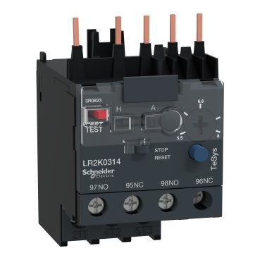 [Imagem do produto RELE TERMICO TESYS K CLASSE 10 5.58A 1NA+1NF LR2K0314 SCHNEIDER]