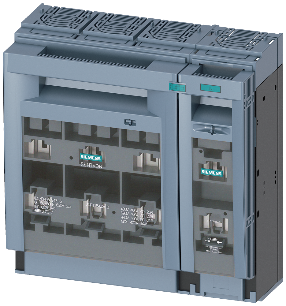 SECCIONADORA-FUSÍVEL SOB CARGA 3NP1 DE 4 POLOS NH2 400 A 3NP11541DA10 SIEMENS