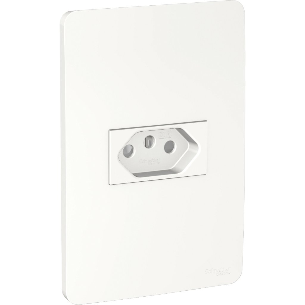 [Imagem CONJUNTO TOMADA BR 2P+T 10A 250V PL/BR S71302104 SCHNEIDER]