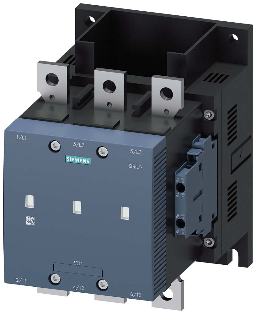 CONTATOR DE VÁCUO AC-3E 265A/132KW/400V 3 POLOS 2NA+2NF CALHA DE LIGAÇÃ 3RT12656LA06 SIEMENS