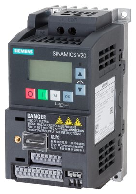 [Imagem INVERSOR  DE FREQUÊNCIA MONOFÁSICO/TRIFÁSICO 0,25KW 1,7A 200/240V 47/63HZ 6SL32105BB125UV1 SIEMENS]