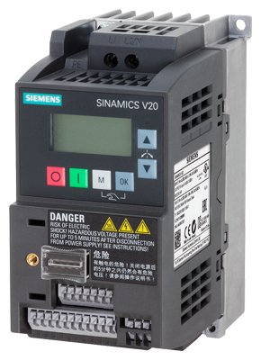 [Imagem INVERSOR  DE FREQUÊNCIA MONOFÁSICO/TRIFÁSICO 0,55KW 3,2A 200/240V 47/63HZ 6SL32105BB155UV1 SIEMENS]