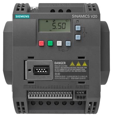 [Imagem INVERSOR DE FREQUÊNCIA TRIFÁSICO 0,55KW 1,7A 380/480V 47/63HZ SINAMICS V20 6SL32105BE155UV0 SIEMENS]