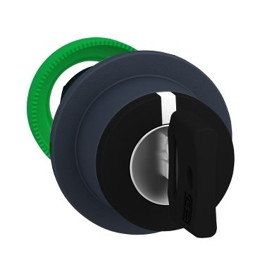 [Imagem CABEÇOTE PARA CHAVE SELETORA FACEADA Ø30MM PLÁSTICO 3 POSIÇÕES RETORNO POR MOLA COM CHAVE ZB5FG7 SCHNEIDER]