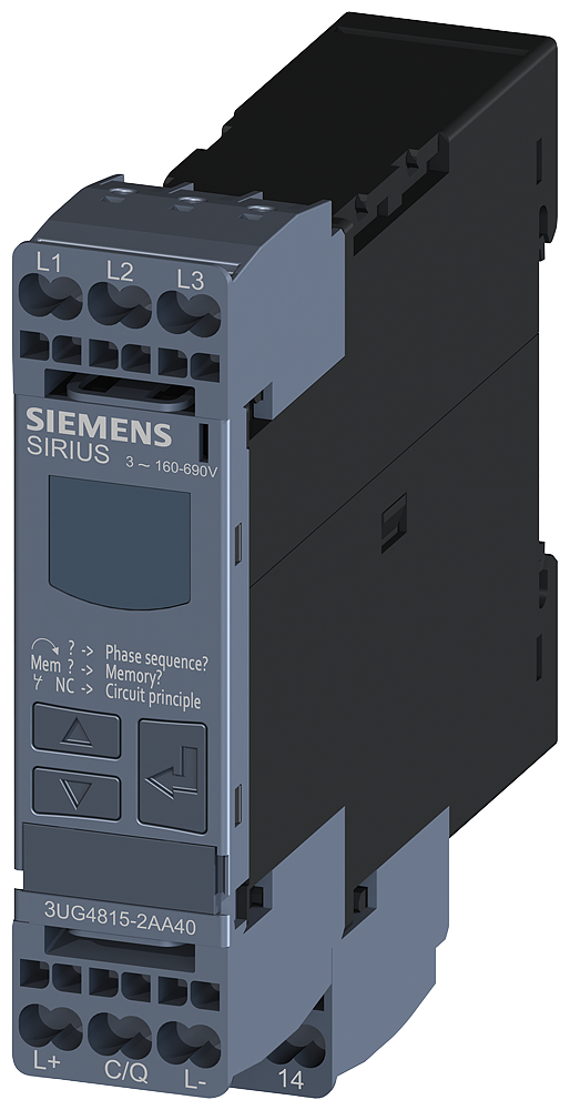 RELÉ DE MONITORAMENTO DIGITAL PARA TENSÃO DE REDE TRIFÁSICA PARA LINK IO CA5 3UG48152AA40 SIEMENS