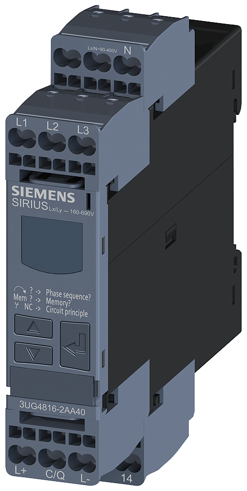RELÉ DE MONITORAMENTO DIGITAL PARA TENSÃO TRIFÁSICA COM CABO N PARA LINK IO 3UG48162AA40 SIEMENS