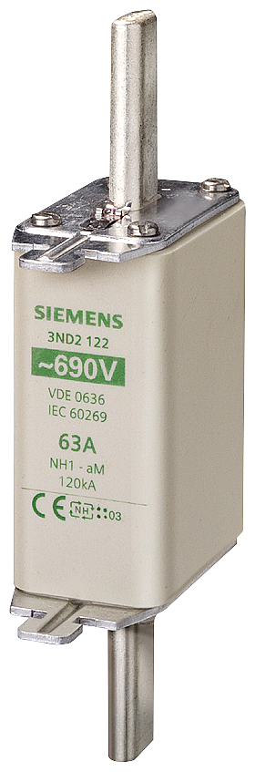 ELEMENTO DE FUSÍVEL NH NH1 IN: 100 A AM UN CA: 690 V SINALIZADOR DE IDEN 3ND2130 SIEMENS