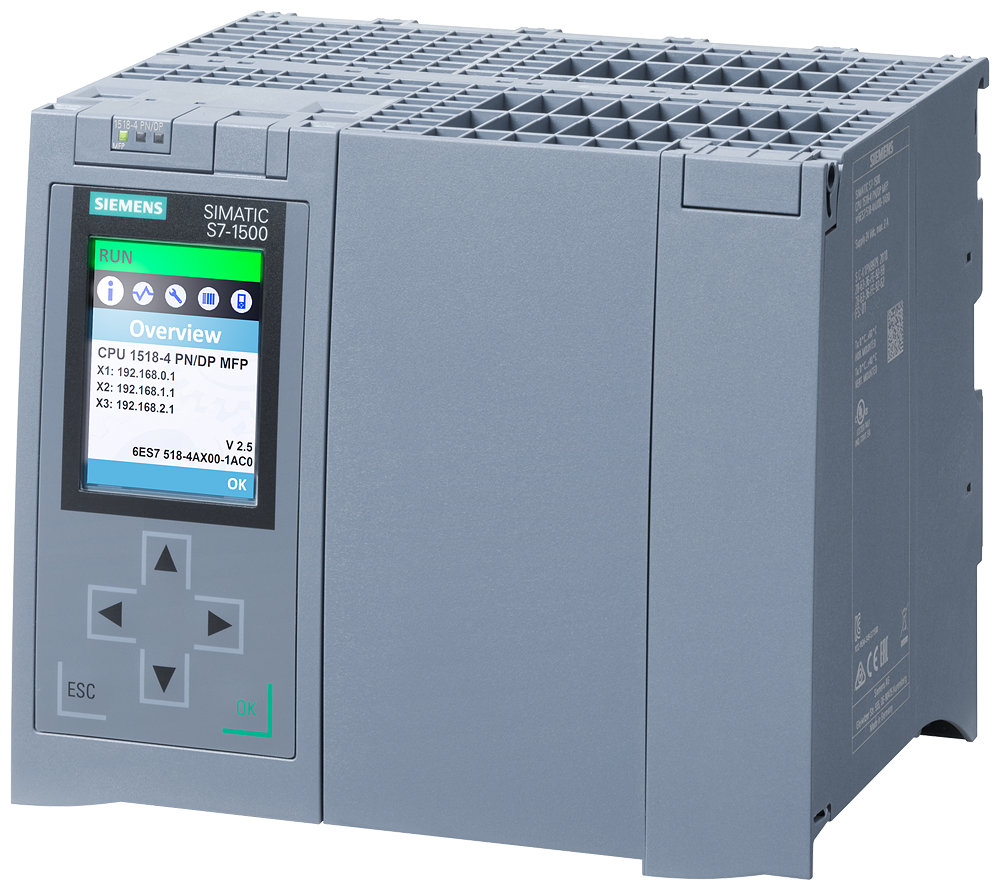 [Imagem S7-1500: CPU 1518-4 PN/DP MFP, RT C, OPC 6ES75184AX001AC0 SIEMENS]