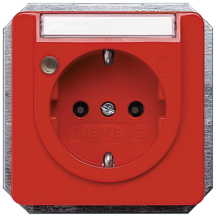 TOMADA SCHUKO COM INDICADOR DE STATUS E CAMPO DE INSCRIÇÃO LARA 5UB1475 SIEMENS