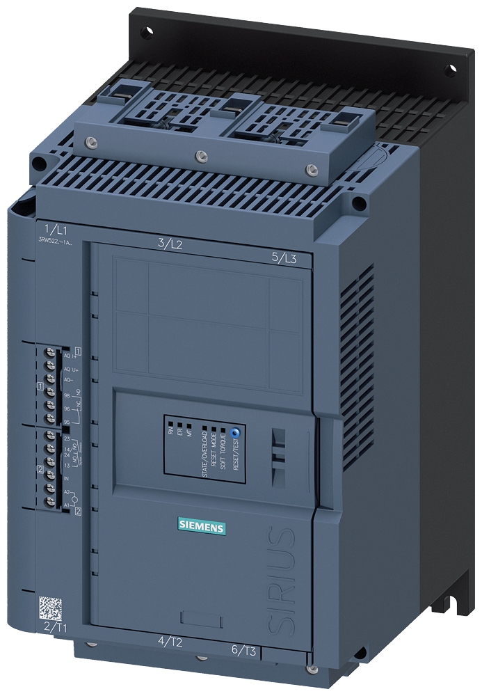 [Imagem do produto CHAVE DE PARTIDA TRIFÁSICO 30KW 63A 200/600V 50/60HZ 3RW52251AC05 SIEMENS]