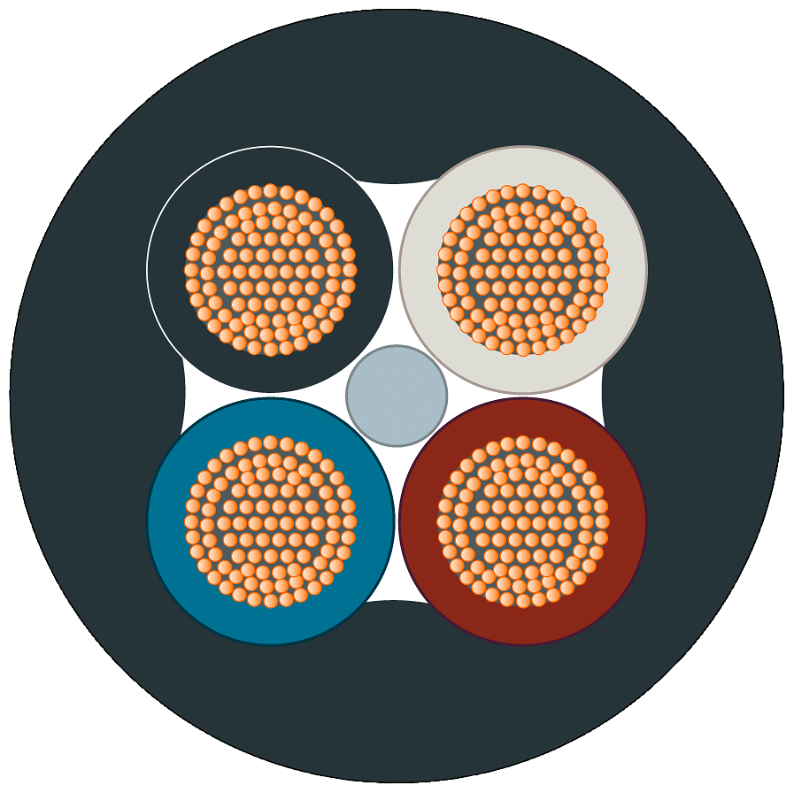 [Imagem do produto ENERGY CABLE, 4 FIOS, CABO ENERGIA, CONDUTOR TORC 4X1,5 MM2, REBOC., MERC.METRO 6XV18012B SIEMENS]