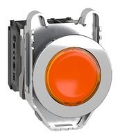 [Imagem BOTÃO LUMINOSO FACEADO Ø30MM METÁLICO RETORNO POR MOLA LARANJA NA+NF 230...240VCA XB4FW35M5 SCHNEIDER]