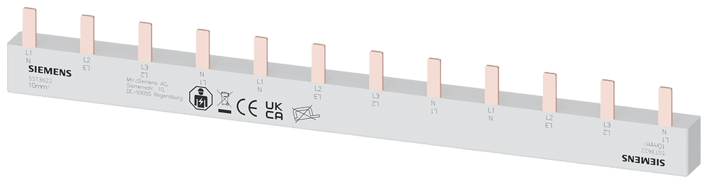 BARRAMENTO DE PINO 10MM2 DE 4 FASES 3X (3FA+N) 210MM 5ST3622 SIEMENS