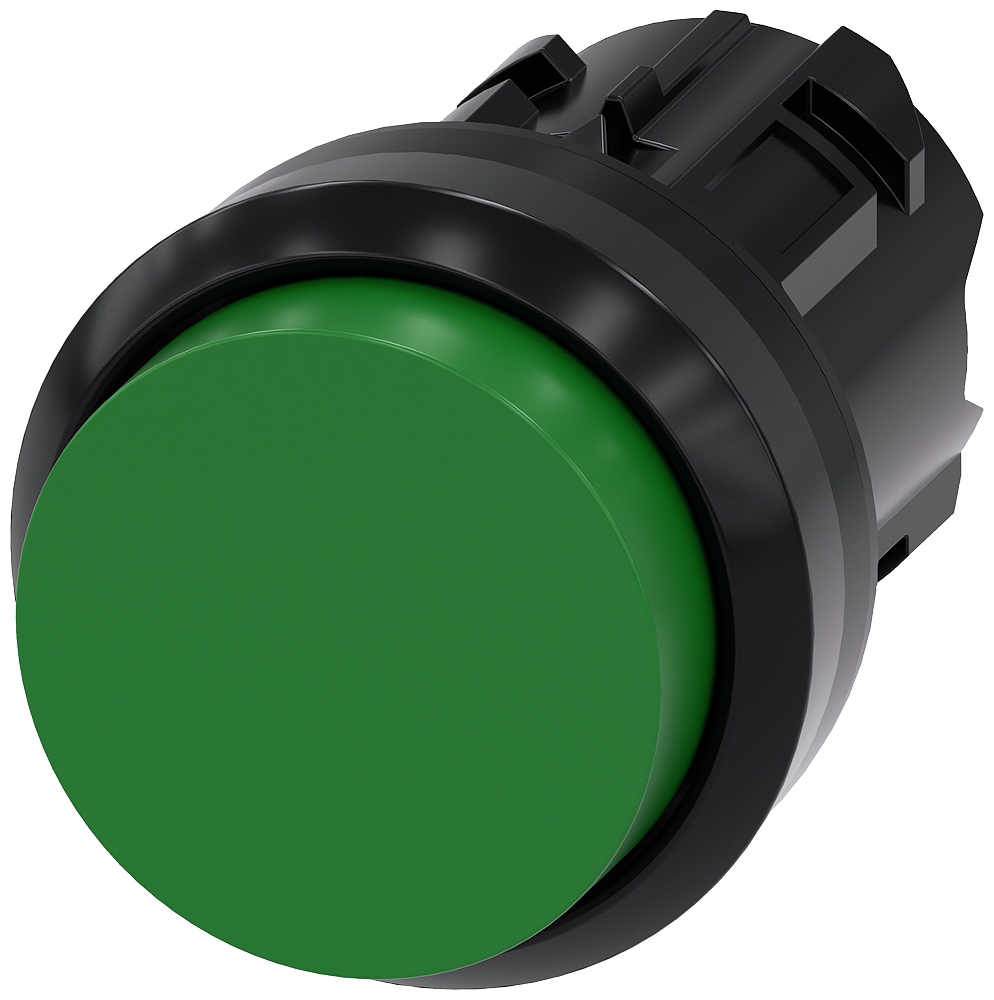BOTÃO 22 MM REDONDO PLÁSTICO VERDE BOTÃO DE PRESSÃO ALTO RET 3SU10000BB400AA0-ZY13 SIEMENS