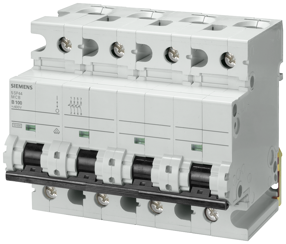 [Imagem DISJUNTOR AUTOMÁTICO 400V 10KA, DE 4 POLOS, C, 125A, P=70MM 5SP44927 SIEMENS]