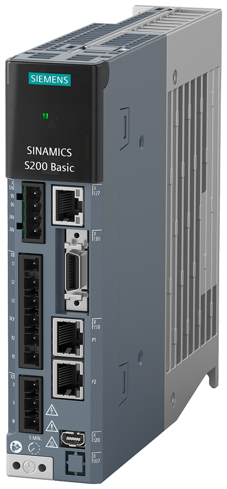 [Imagem do produto SINAMICS S200 BASIC, COM PROFI TENSÃO DE ENTRADA: 200-240 V 1/3 CA; -15%/+10%; 3 6SL56101BB104AF0 SIEMENS]