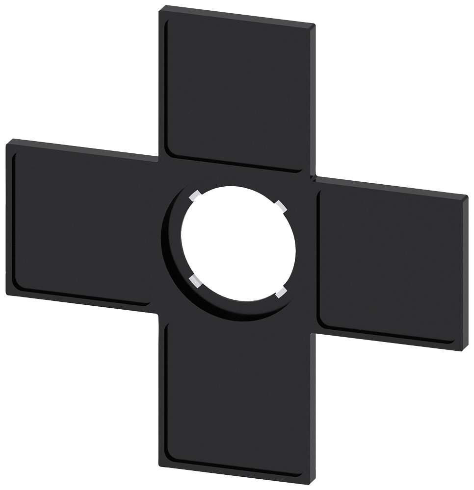 [Imagem do produto SUPORTES DE PLACA PARA INTERRUPTOR MESTRE, PRETO, PARA TAMANHO DE PLACA 27X27MM 3SU19000AM100AA0 SIEMENS]