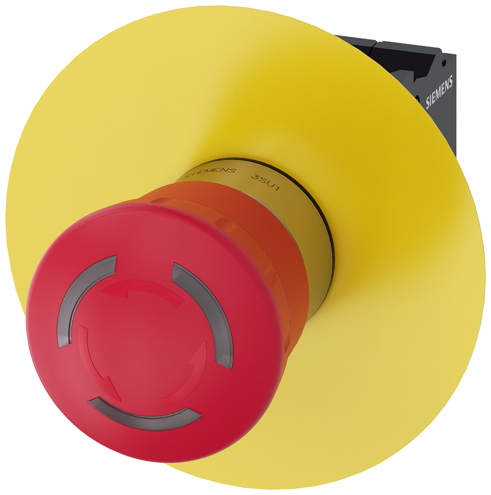 BOTÃO COGUMELO DE PARADA DE EMERGÊNCIA ILUMINÁVEL 22 MM REDONDO METAL AL 3SU11521HB203PF0 SIEMENS