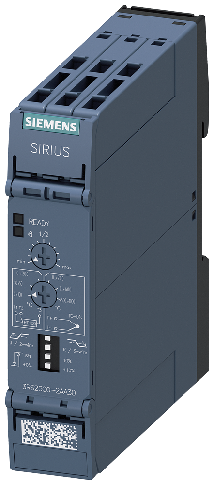 RELÉ DE TEMPERATURA PT100 ELEMENTO TÉRMICO J K AC/DC 24 V 1 W BORNE DE 3RS25002AA30 SIEMENS