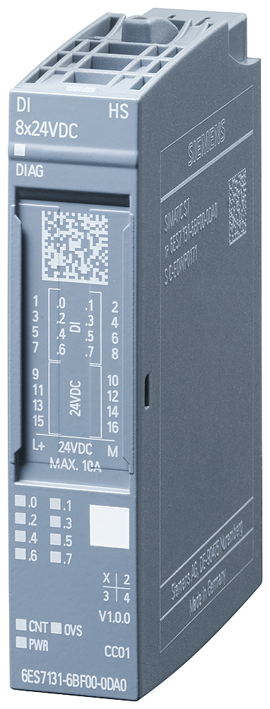 [Imagem ET200SP: 8X DI 24VDC HS 6ES71316BF000DA0 SIEMENS]