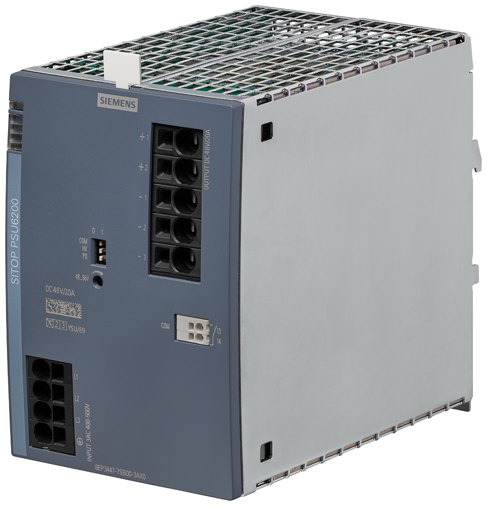 [Imagem ALIMENTAÇÃO DE CORRENTE SITOP PSU6200, TRIFÁSICA 48 V CC/20 A 6EP34477SB003AX0 SIEMENS]