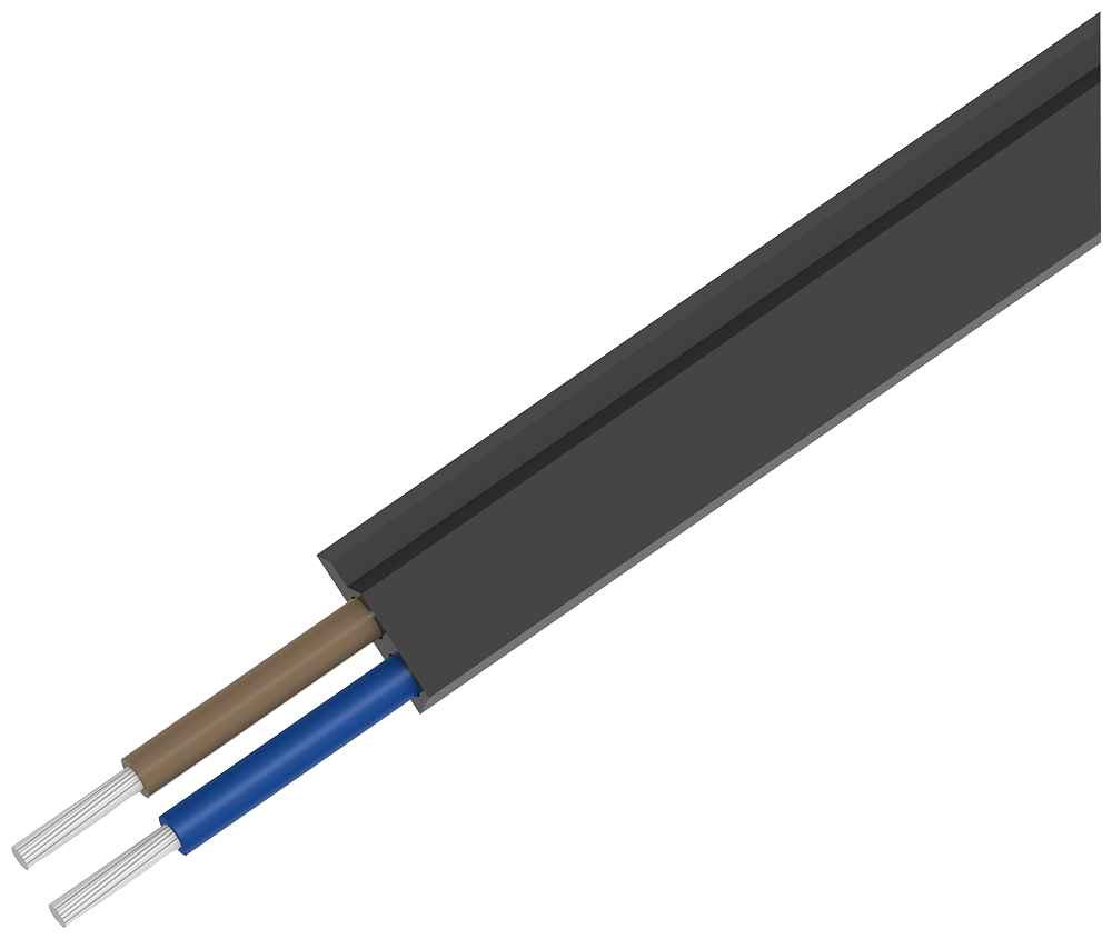 [Imagem CABO AS-I PERFILADO PARA TENSÃO AUXILIAR EXTERNA 24V PRETO BORRACHA 2 X 1,5 MM2 3RX90220AA00 SIEMENS]