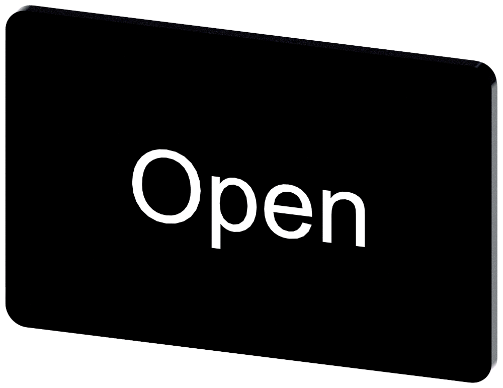 [Imagem do produto PLACA DE IDENTIFICAÇÃO 17,5X27MM, PLACA PRETO, INSCRIÇÃO: OPEN 3SU19000AD160DW0 SIEMENS]