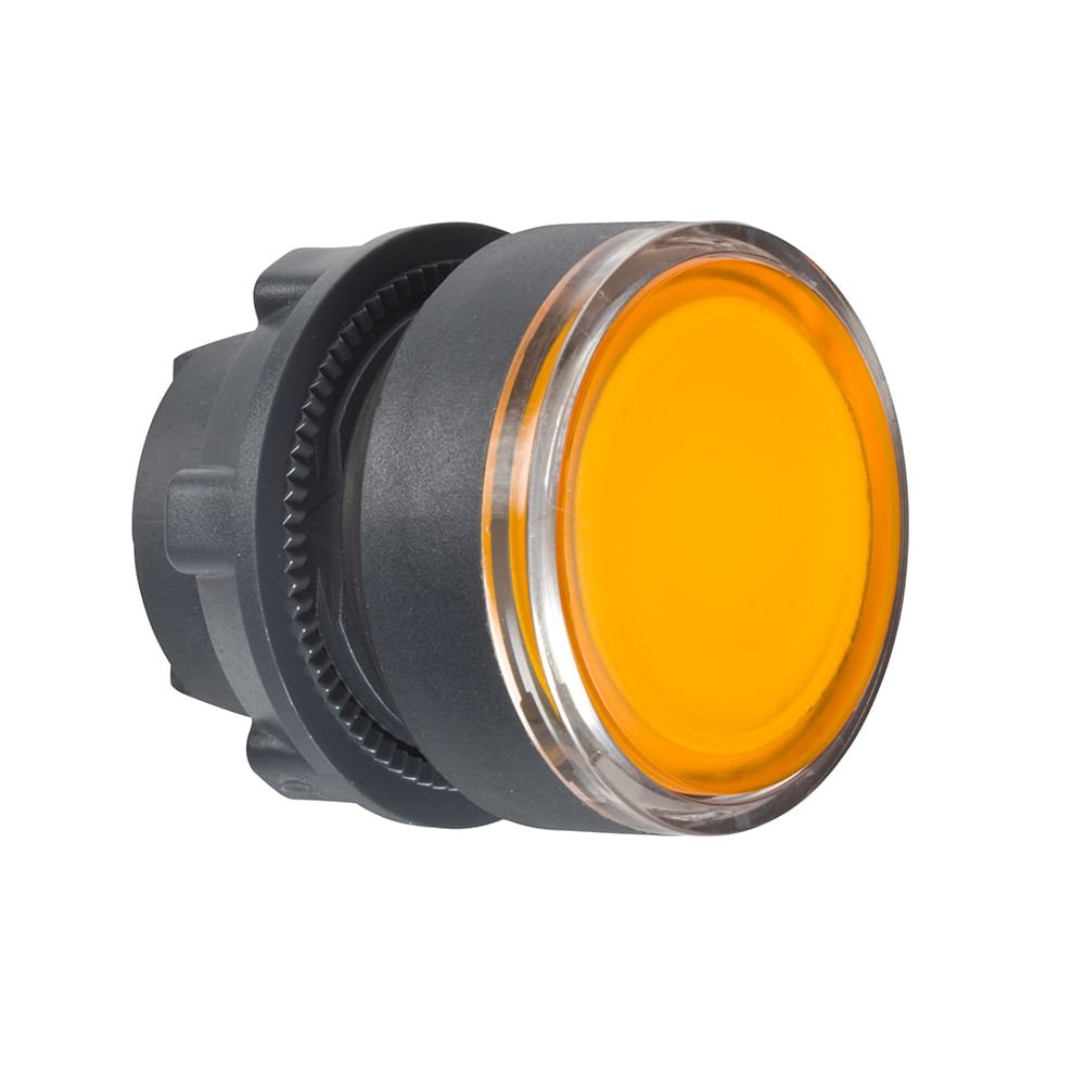[Imagem CABEÇOTE PARA BOTÃO LUMINOSO Ø22MM PLÁSTICO, FACEADO, COM RETENÇÃO, LARANJA ZB5AH053 SCHNEIDER]
