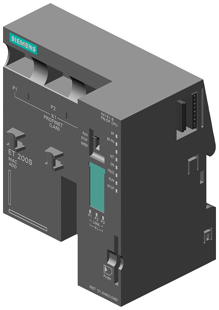 [Imagem CPU IM151-8 PN/DP 192KB MEMÓRIA TRABALHO PROFINET SIMATIC DP ET 200S 6ES71518AB010AB0 SIEMENS]