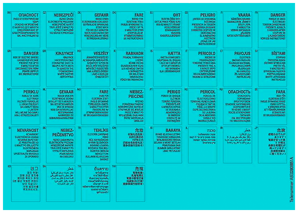 ETIQUETA AVISO ADVERTÊNCIA PARA MÓDULO SINAMICS 6SL31663AB000AA0 SIEMENS