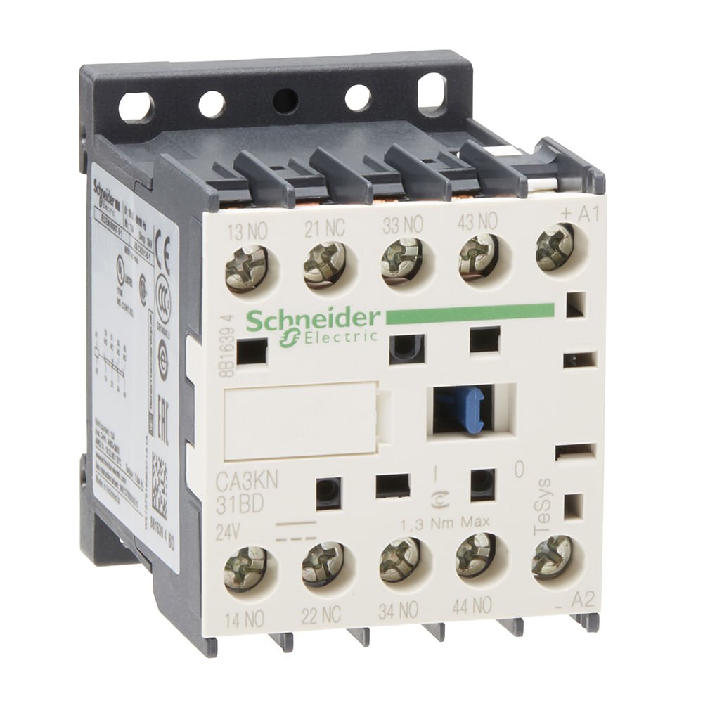 [Imagem CONTATOR AUXILIAR TESYS K 3NA+1NF 24VCC CA3KN31BD SCHNEIDER]