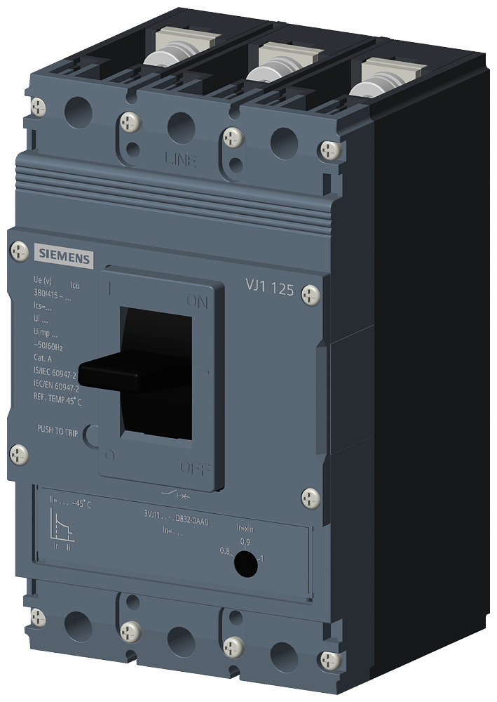 [Imagem do produto DISJ 3P 80-100A 55KA 380V AJ/FIX 3VJ11 3VJ11107DB320AA0 SIEMENS]