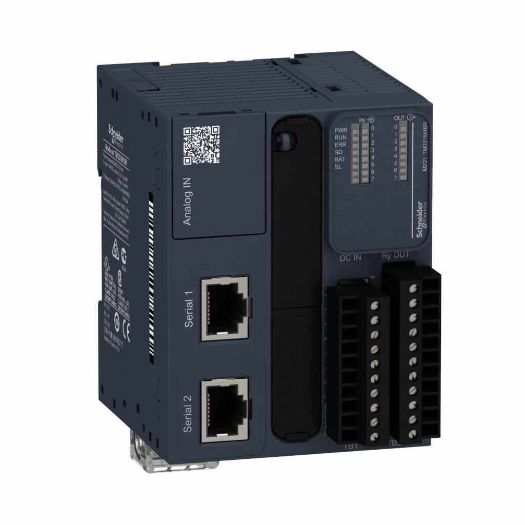 [Imagem CONTROLADOR LOGICO PROGRAMÁVEL MODICON M221. 16 E/S. SAÍDA A RELE. TM221M16R SCHNEIDER]