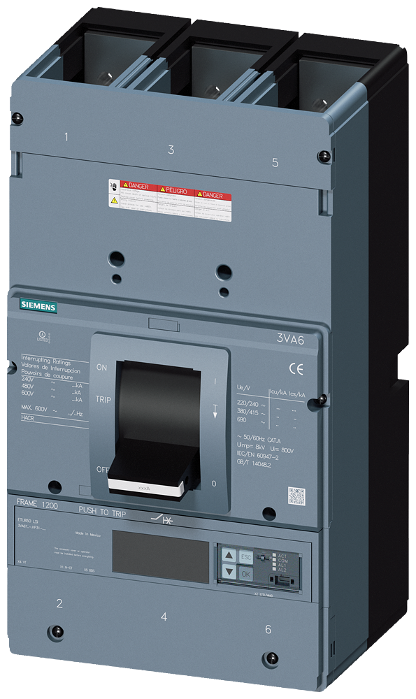 [Imagem do produto DISJUNTOR DE CAIXA MOLDADA 3VA 1200A 3P 35KAIC SIEMENS]