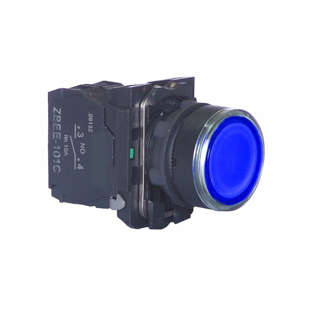 [Imagem BOTÃO 22MM PLÁSTICO  LUMINOSO LED 24VCA C XB5AW36B1 SCHNEIDER]