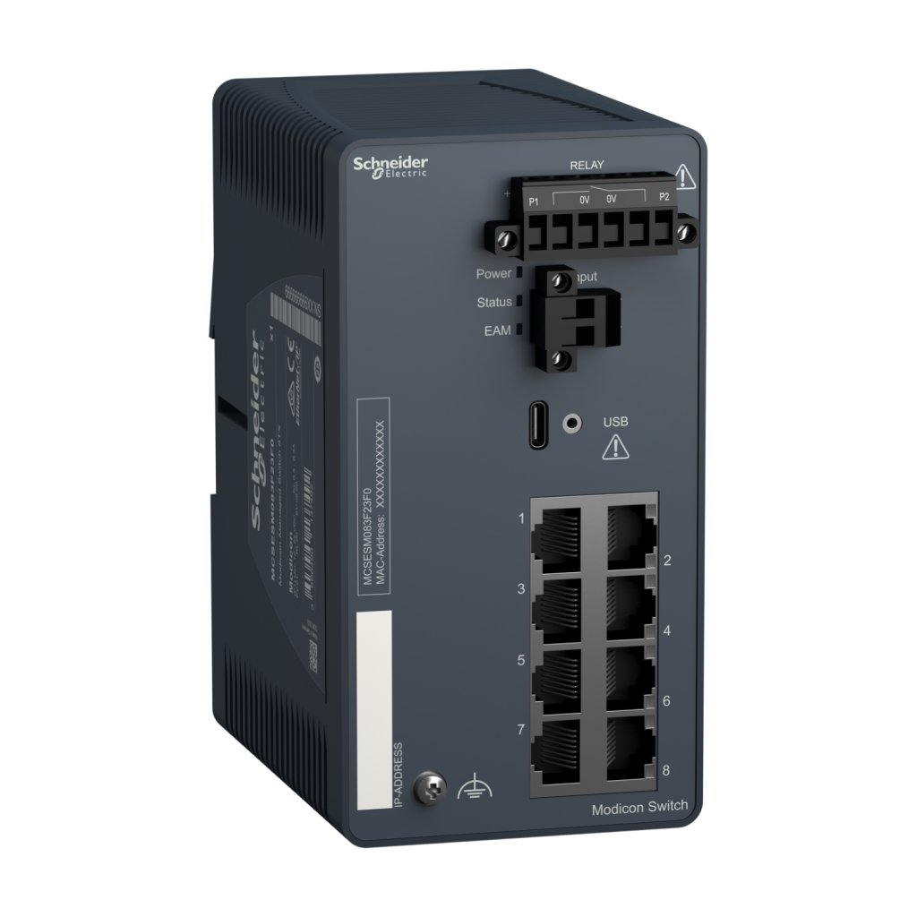 [Imagem MODICON MANAGED SWITCH 8 PORTS FOR COPPER MCSESM083F23F0 SCHNEIDER]