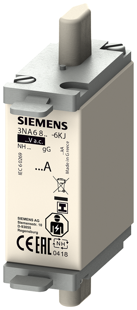 ELEMENTO DE FUSÍVEL NH NH000 IN: 40 A GG UN CA: 690 V UN CC: 250 V 3NA68176KJ SIEMENS