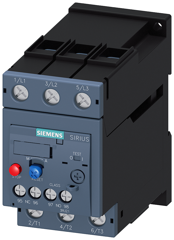 [Imagem RELÉ DE SOBRECARGA 70-80A PARA PROTEÇÃO DO MOTOR, CLASS 10, MONTAGEM INDIVIDUAL 3RU21364RB1 SIEMENS]