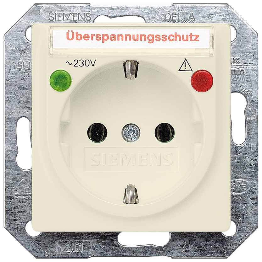 TOMADA COM CAMPO DE INSCRIÇÃO/PROTEÇÃO CONTRA SOBRETENSÃO/INDI 5UB1565 SIEMENS
