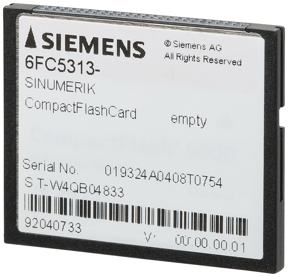 SINUMERIK COMPACTFLASH CARD 8GB EMPTY 6FC53136AG000AA0 SIEMENS