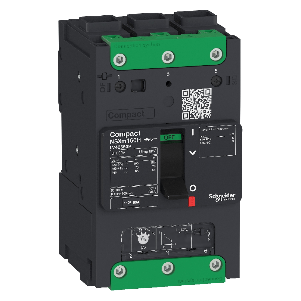 [Imagem CIRCUIT BREAKER COMPACT NSXM B (25 KA AT 415 VAC), 3P 3D, 32 A RATING TMD TRIP UNIT, EVERLINK CONNECTORS SCHNEIDER]