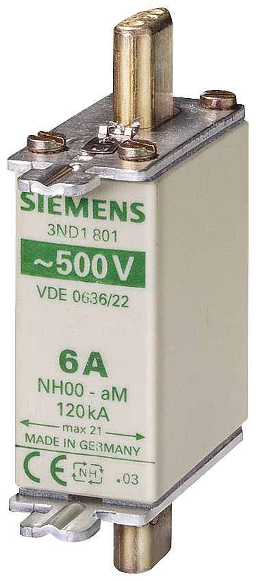 ELEMENTO DE FUSÍVEL NH NH000 IN: 6 A AM UN CA: 500 V SINALIZADOR DE IDEN 3ND1801 SIEMENS