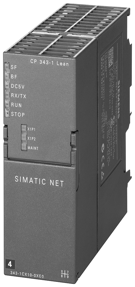 [Imagem PROCESSADOR DE COMUNICAÇÃO PROFINET IO 0,2A 24VCC CP343-1 LEAN SIMATIC S7-300 6GK73431CX100XE0 SIEMENS]