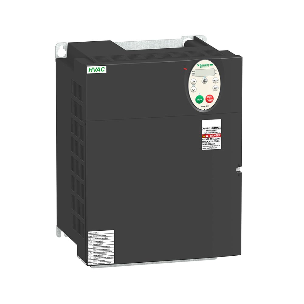 [Imagem INVERSOR DE FREQUÊNCIA TRIFÁSICO 15KW 61A 200/240V 50/60HZ ATV212HD15M3X SCHNEIDER]