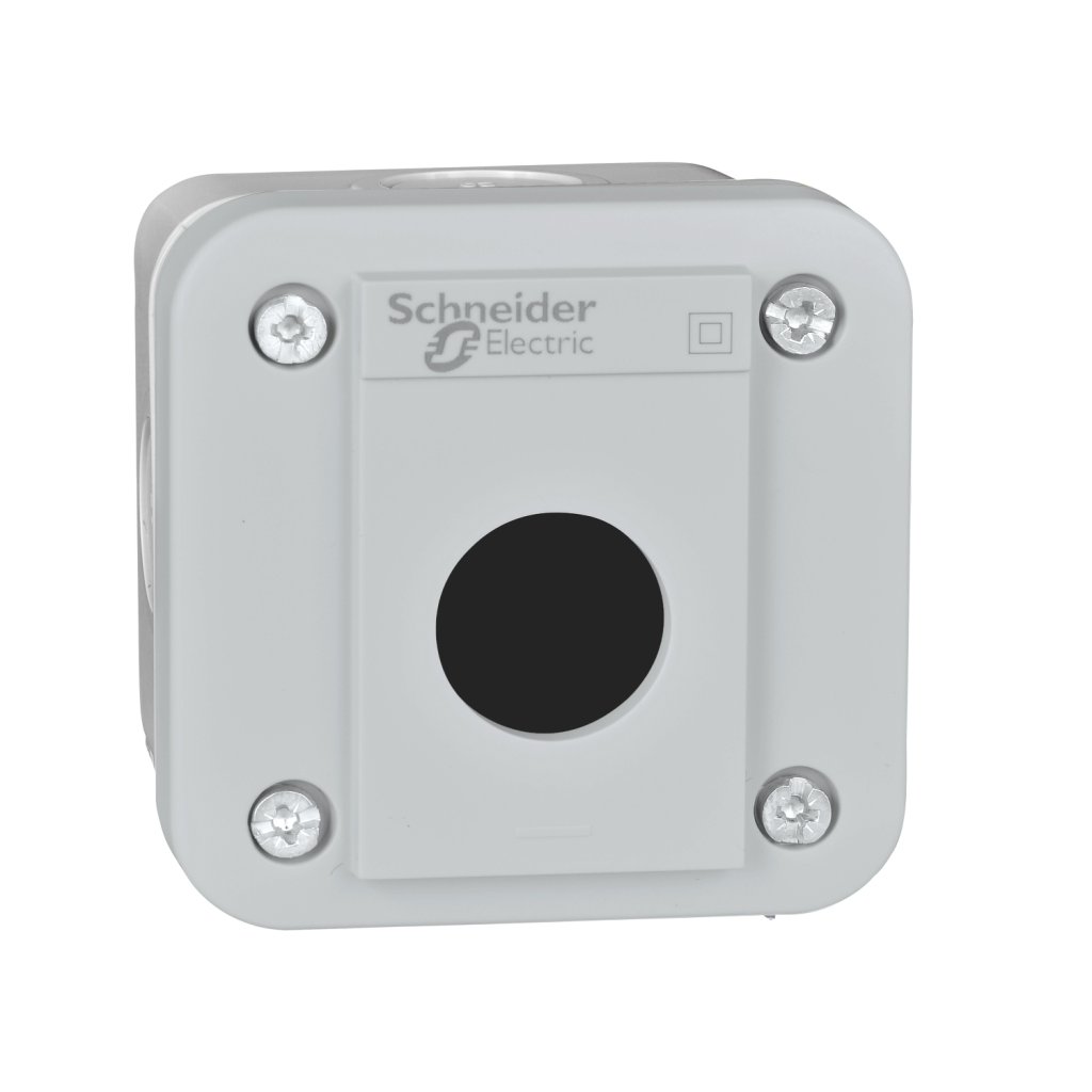 [Imagem do produto BOTOEIRA DE COMANDO 1 FURO Ø22MM VAZIA CINZA BOTÃO MONOBLOCO SCHNEIDER]