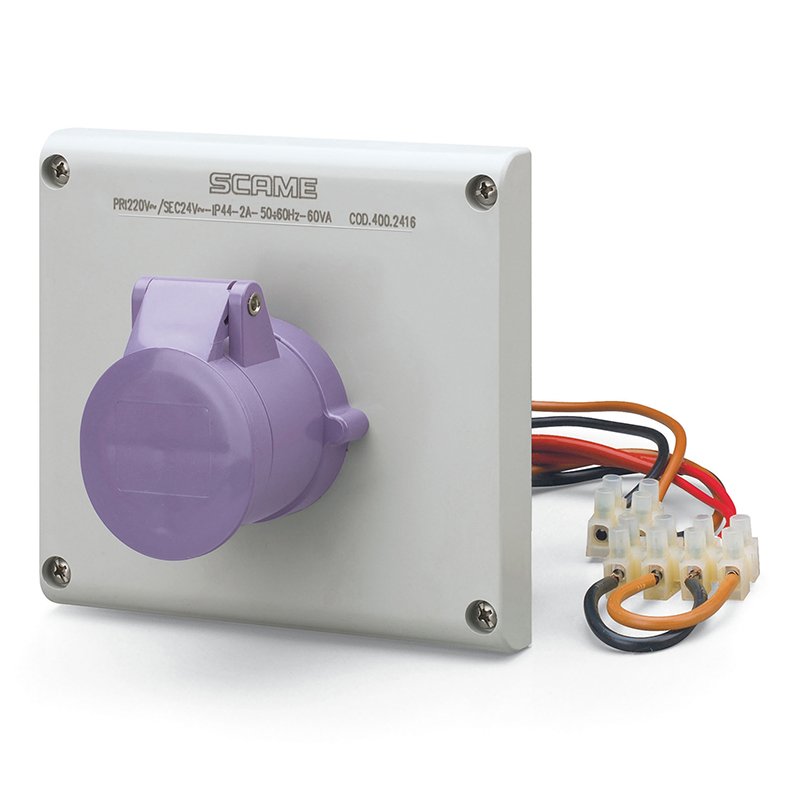[Imagem do produto TOMADA INTERTRAVAMENTO OMNIA 2P 16A 24V IP44 400.2420 SCAME]