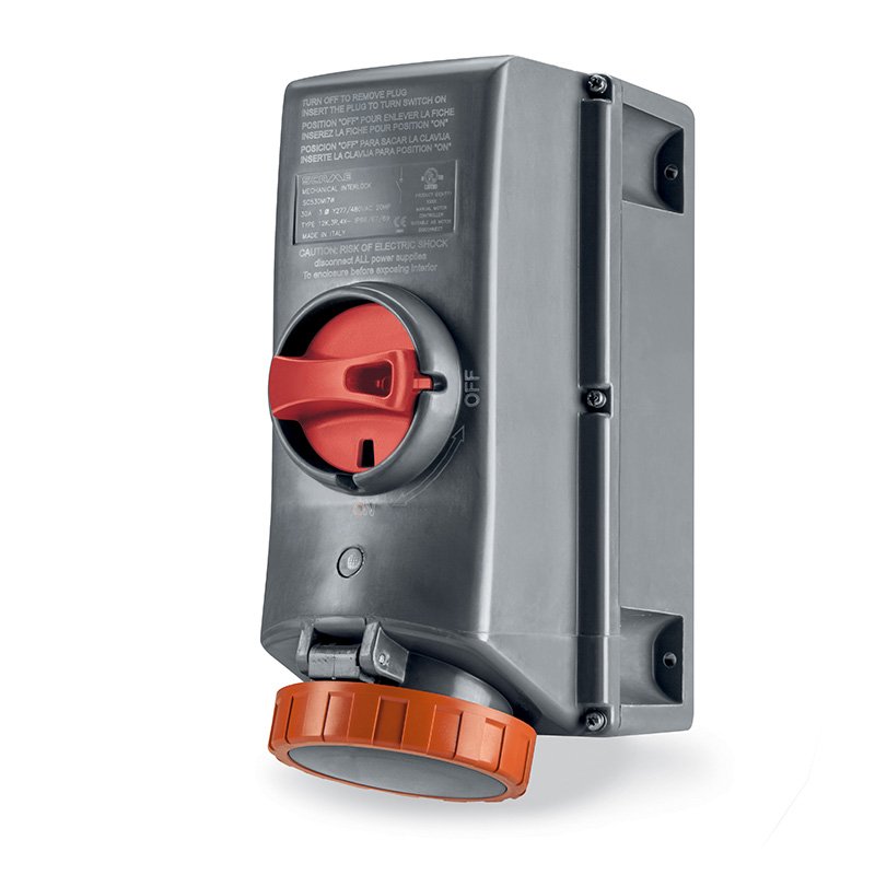 [Imagem do produto TOMADA DE EMBUTIR INTERTRAVAMENTO 30A 3P 4W 12H SCM430MI12W SCAME]