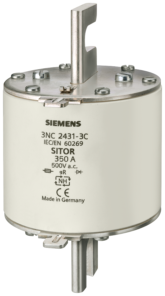 ELEMENTO DE FUSÍVEL SITOR COM CONTATOS DE FACA RANHURADOS NH3 IN: 300 A GR 3NC24283C SIEMENS