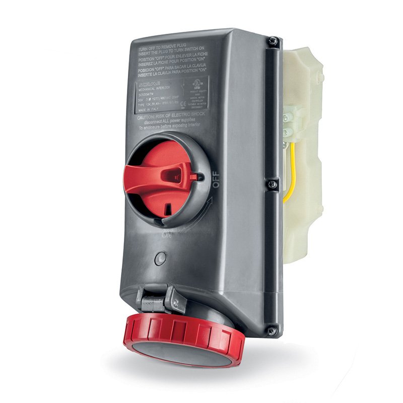 [Imagem do produto TOMADA DE EMBUTIR INTERTRAVAMENTO 30A 2P 3W 7H SCM330MI7W-NB SCAME]